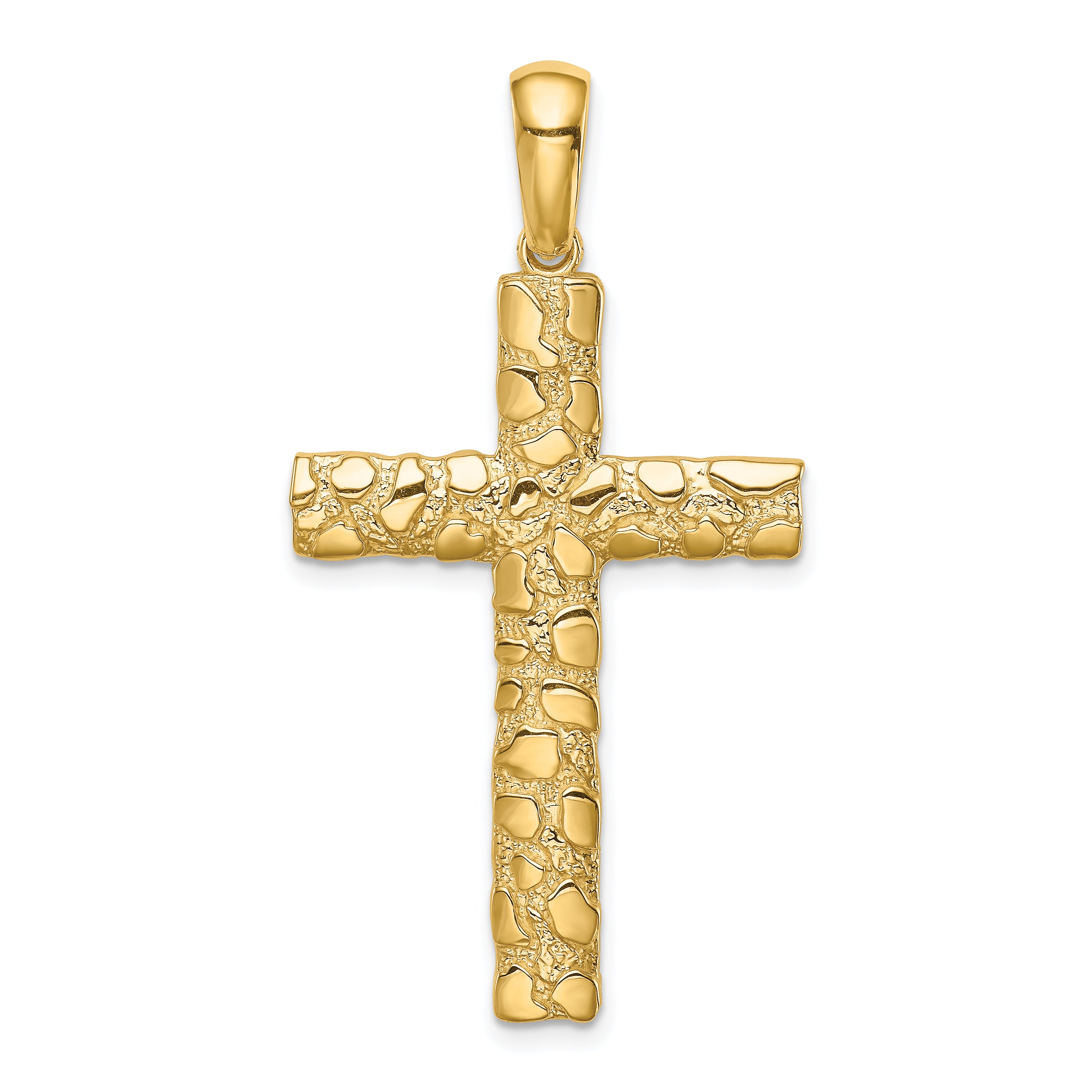 14K Nugget Cross Pendant