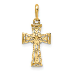 14K D/C Cross Pendant