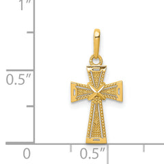 14K D/C Cross Pendant