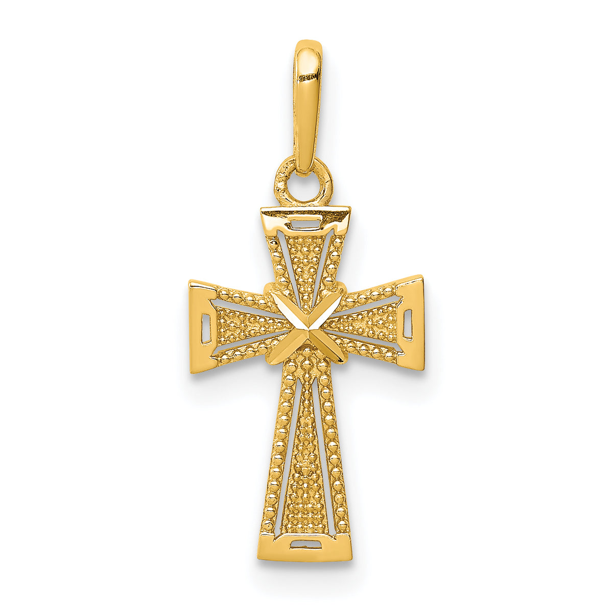 14K D/C Cross Pendant