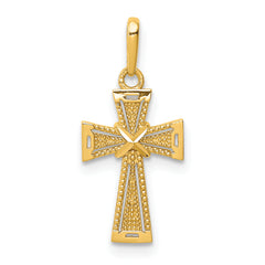 14K D/C Cross Pendant