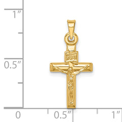 14k Hollow Crucifix Pendant