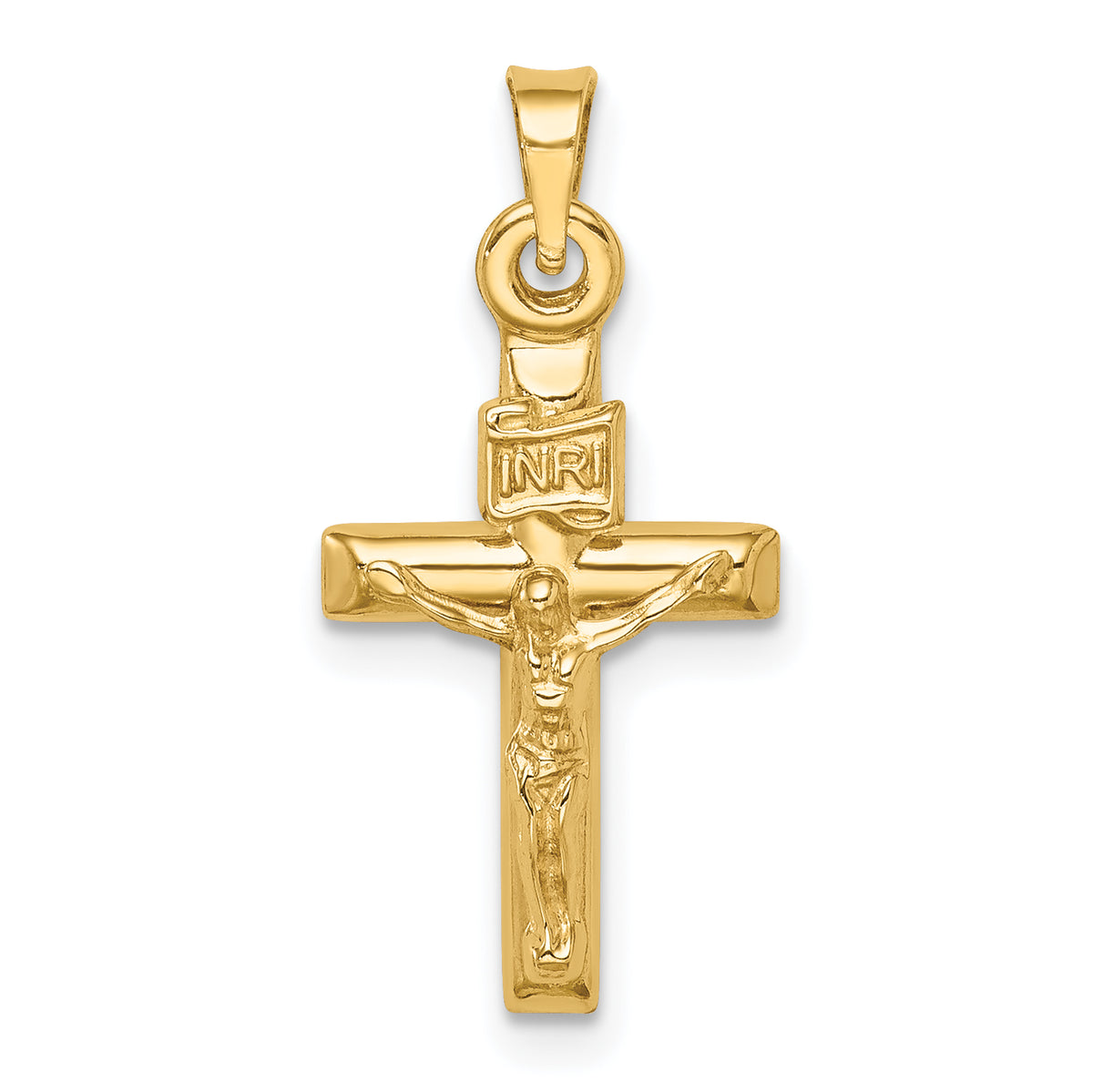 14k Hollow Crucifix Pendant