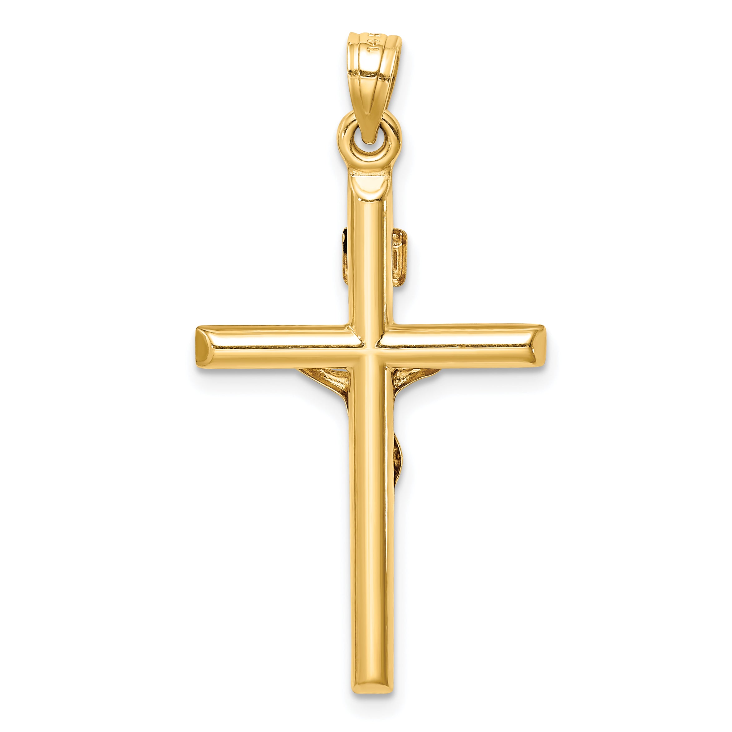 14k Hollow Crucifix Pendant