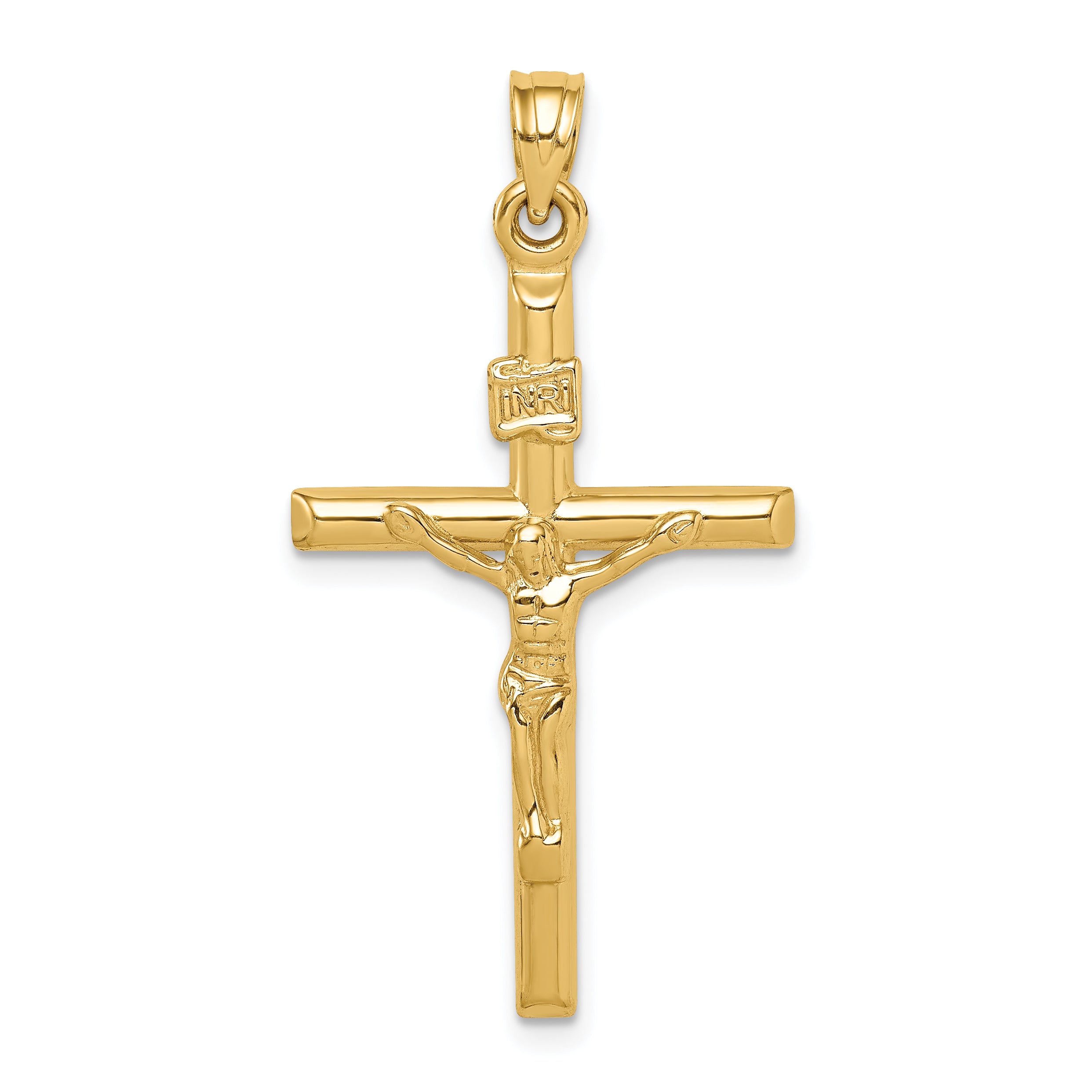 14k Hollow Crucifix Pendant