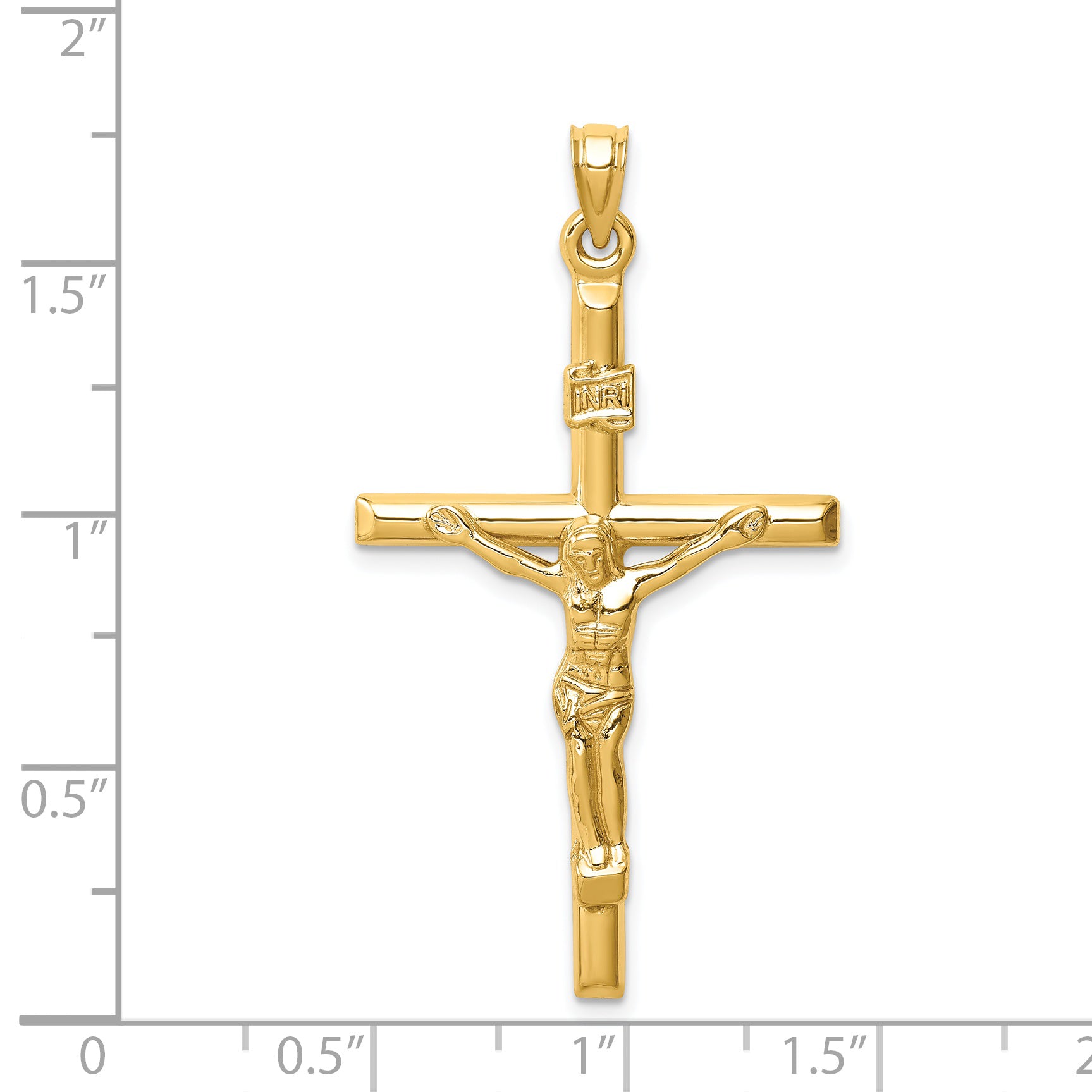 14k Hollow Crucifix Pendant