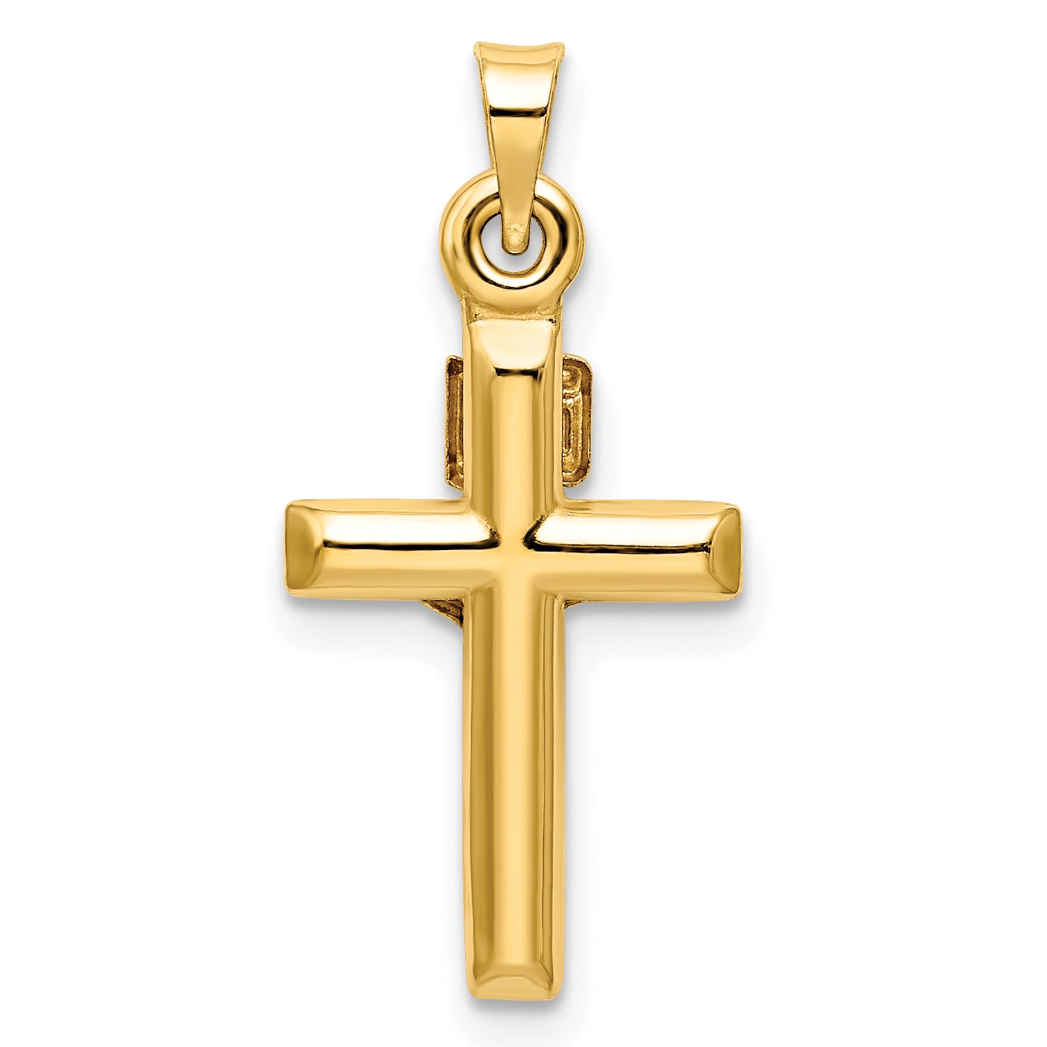 14k Two-tone Hollow Crucifix Pendant