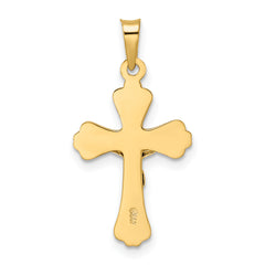 14k Two-tone Polished Solid INRI Crucifix Pendant