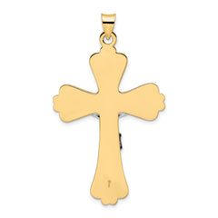 14k Two-tone Polished Solid Fancy INRI Crucifix Pendant