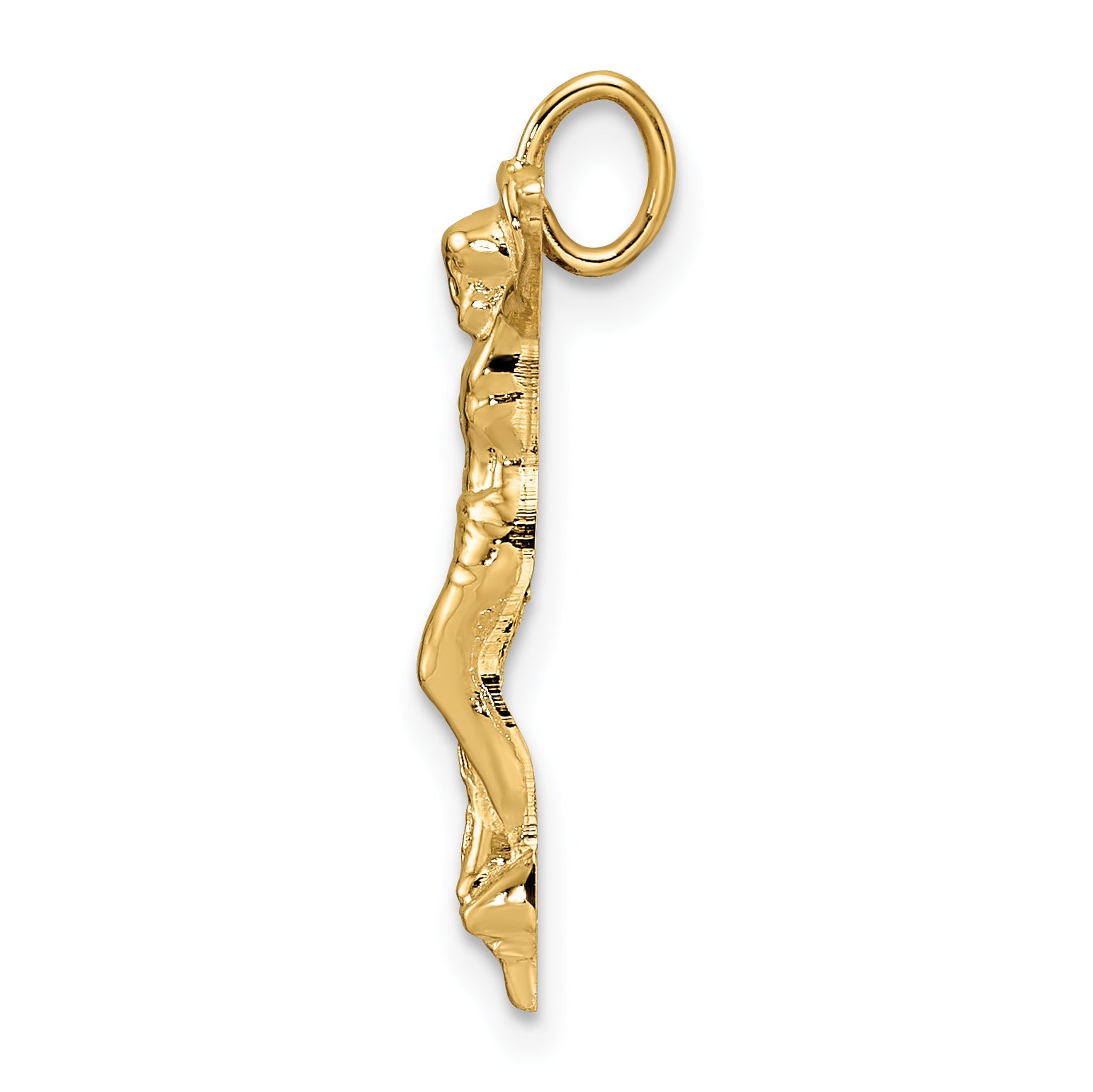 14k Polished Solid Risen Christ Chain Slide