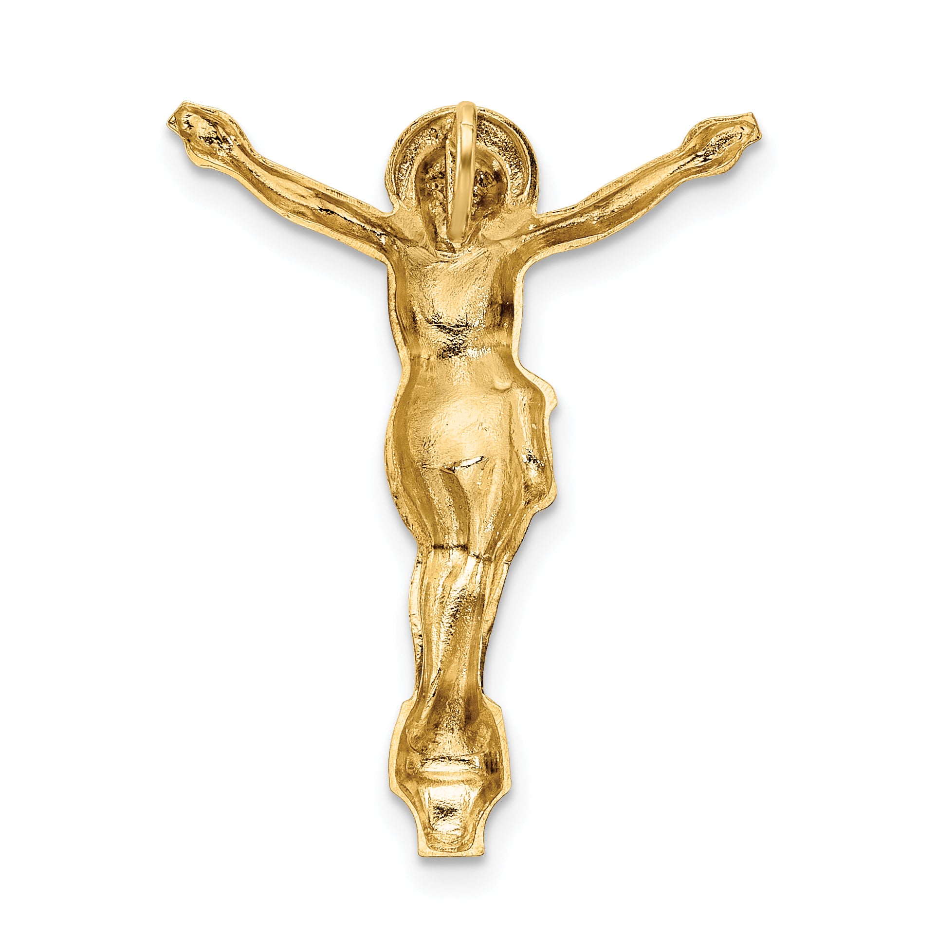 14k Polished Solid Risen Christ Chain Slide