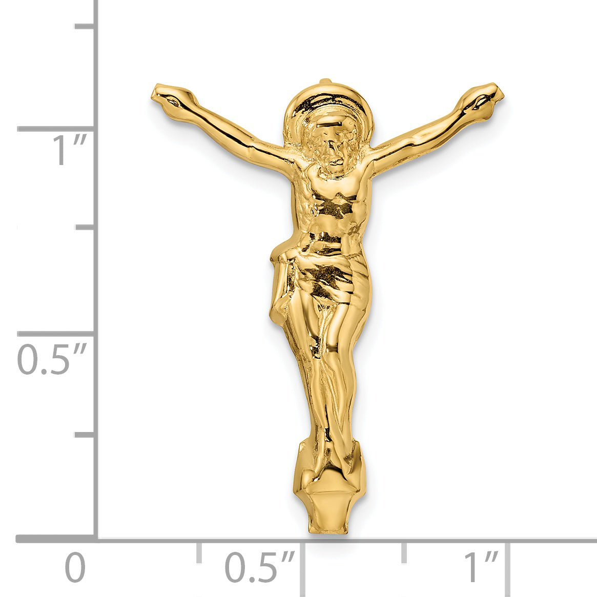 14k Polished Solid Risen Christ Chain Slide