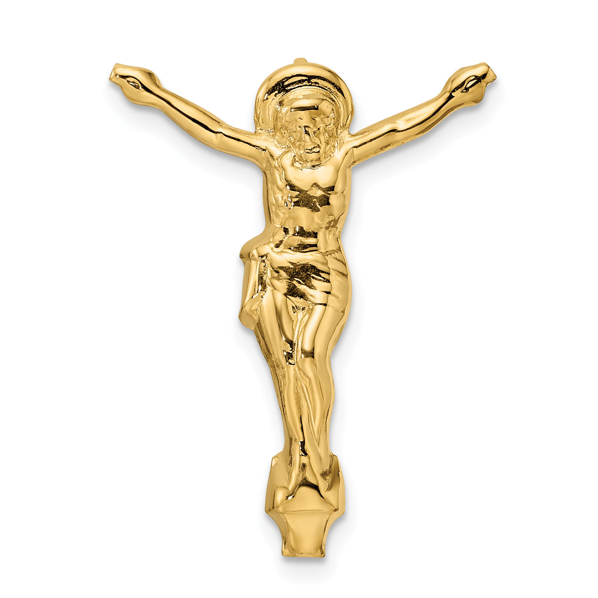 14k Polished Solid Risen Christ Chain Slide