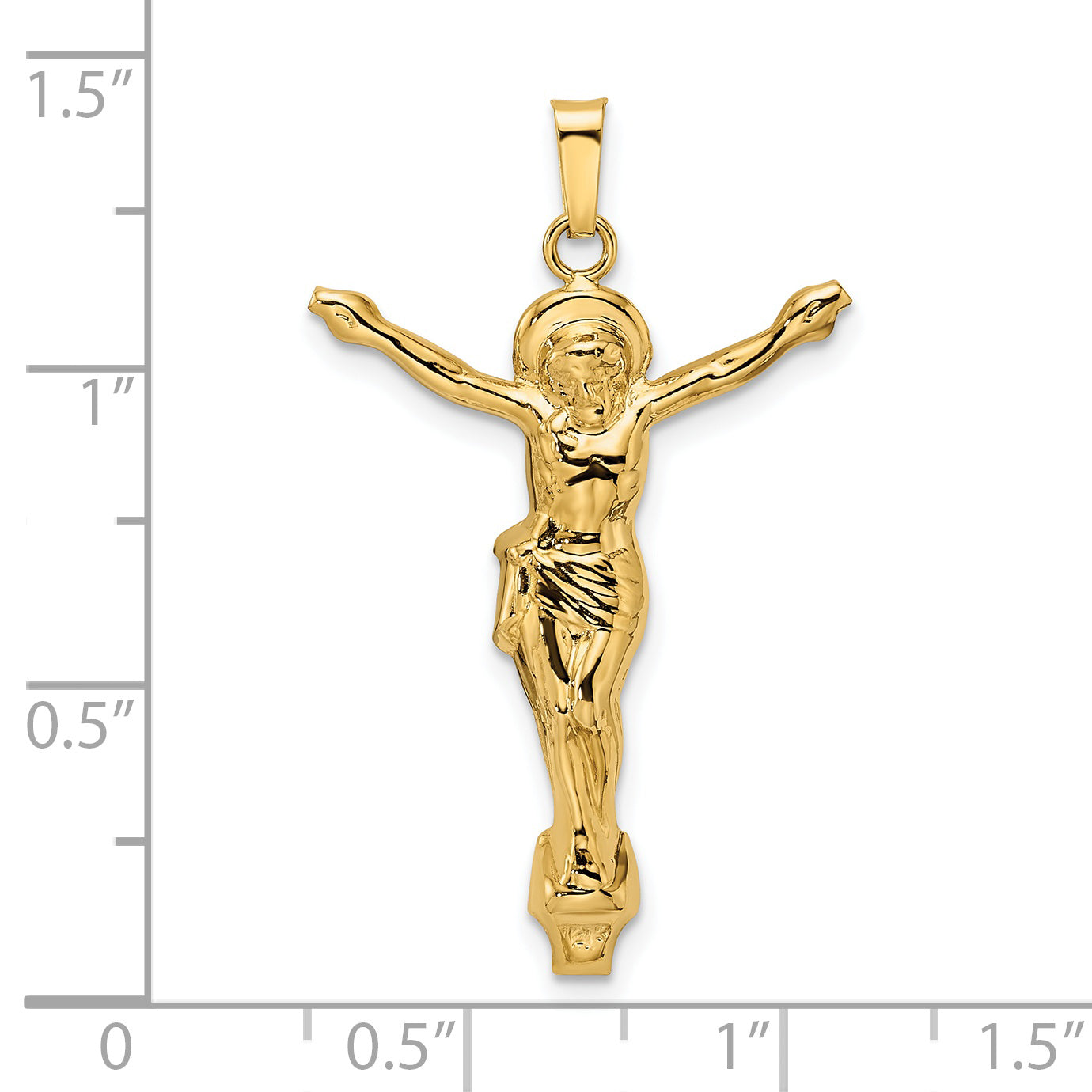 14k Polished Solid Risen Christ Pendant