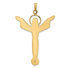 14k Polished Solid Risen Christ Pendant