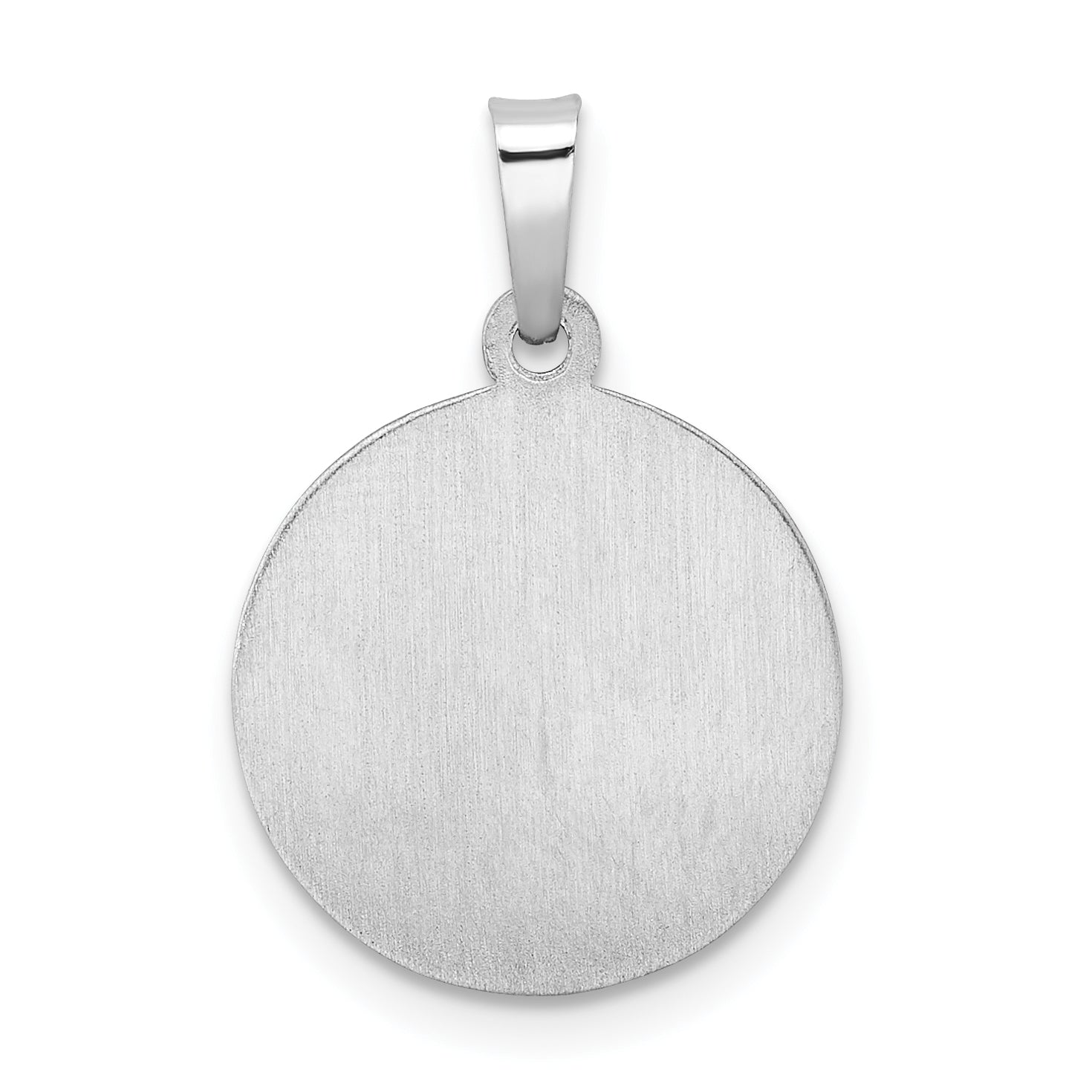 14k White Gold Polished and Satin Hollow St Anthony Medal Pendant