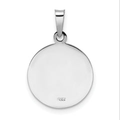 14k White Gold Polished and Satin Hollow St Anthony Medal Pendant