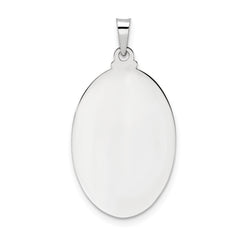 14k White Gold Polished Saint Joseph Oval Solid Medal Pendant