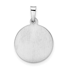 14k White Gold Polished and Satin Hollow St Jude Thaddeus Medal Pendant