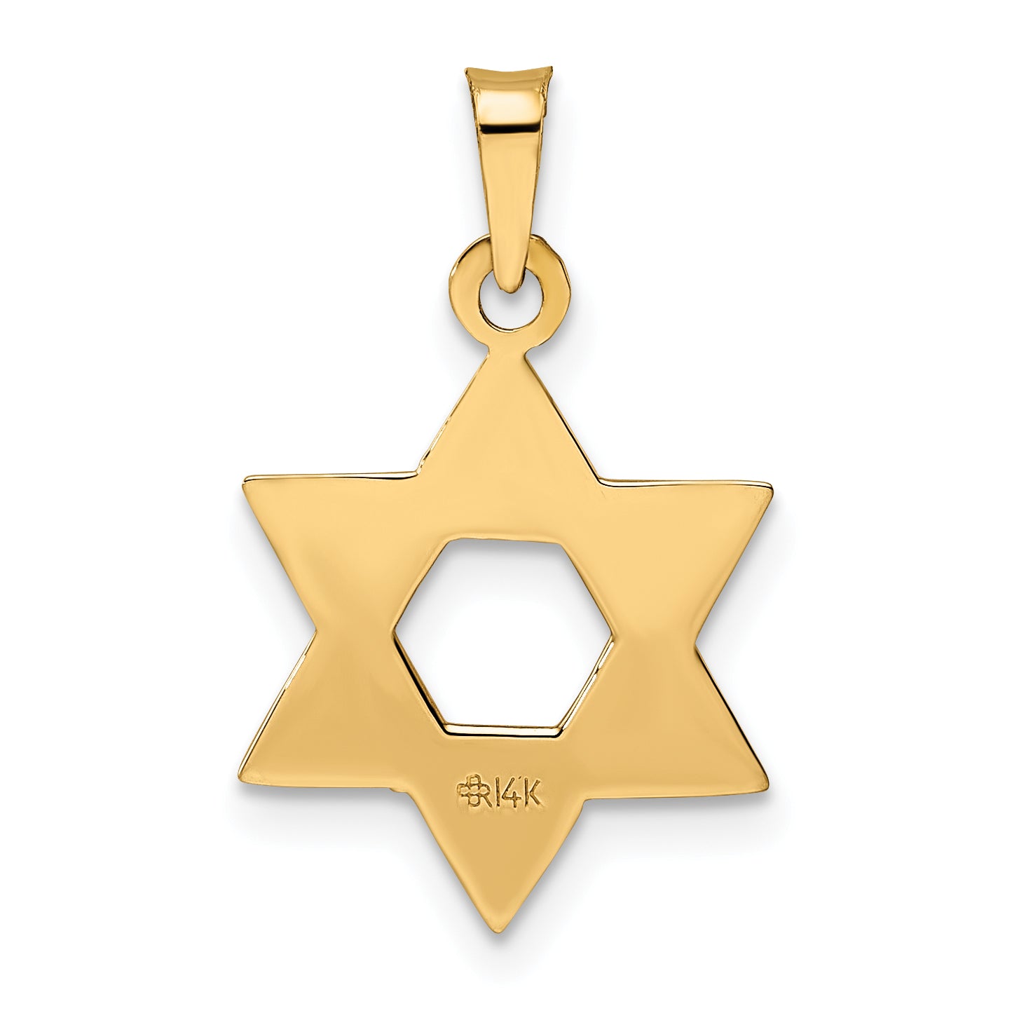 14k Rose Polished Solid Star of David Pendant