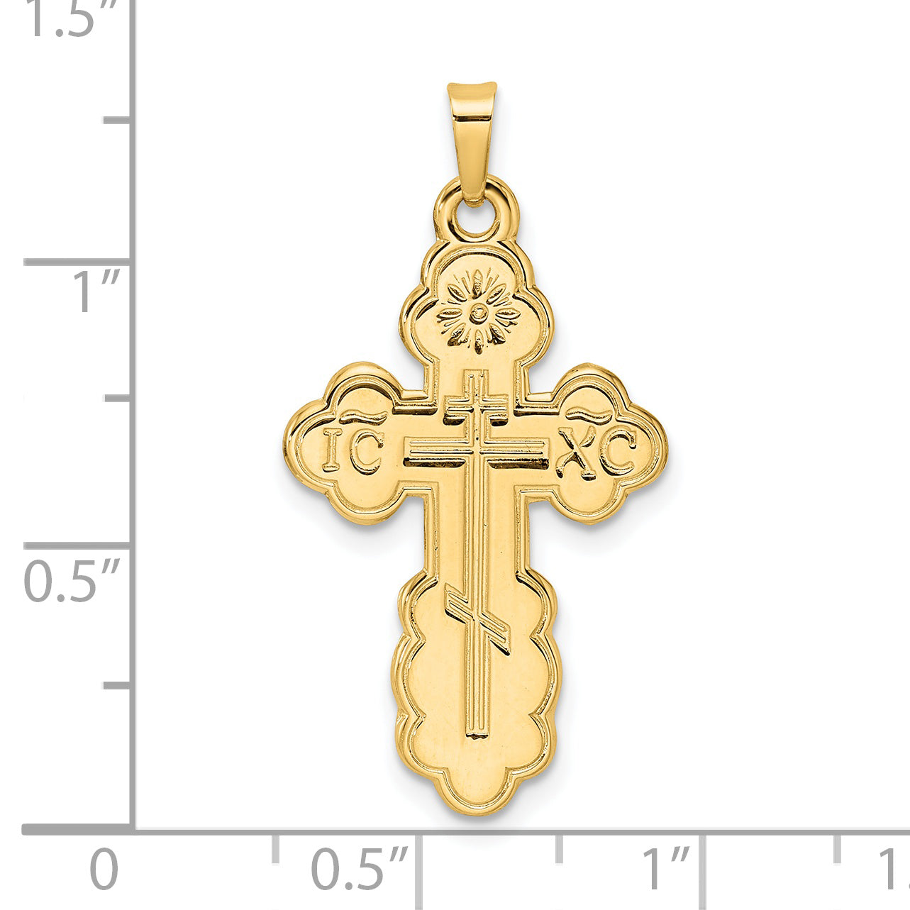 14k Polished Eastern Orthodox Solid Cross Pendant