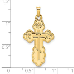 14k Polished Eastern Orthodox Solid Cross Pendant