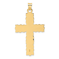 14k Two-tone Polished Solid INRI Crucifix Pendant