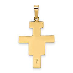 14k Two-tone Solid Crucifix Pendant