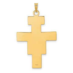 14k Two-tone Polished Fancy Solid Cross Pendant