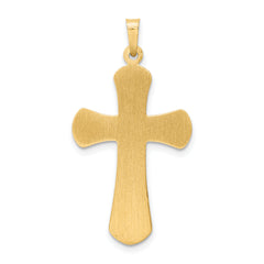 14k Two-tone and White Rhodium Hollow INRI Crucifix Pendant