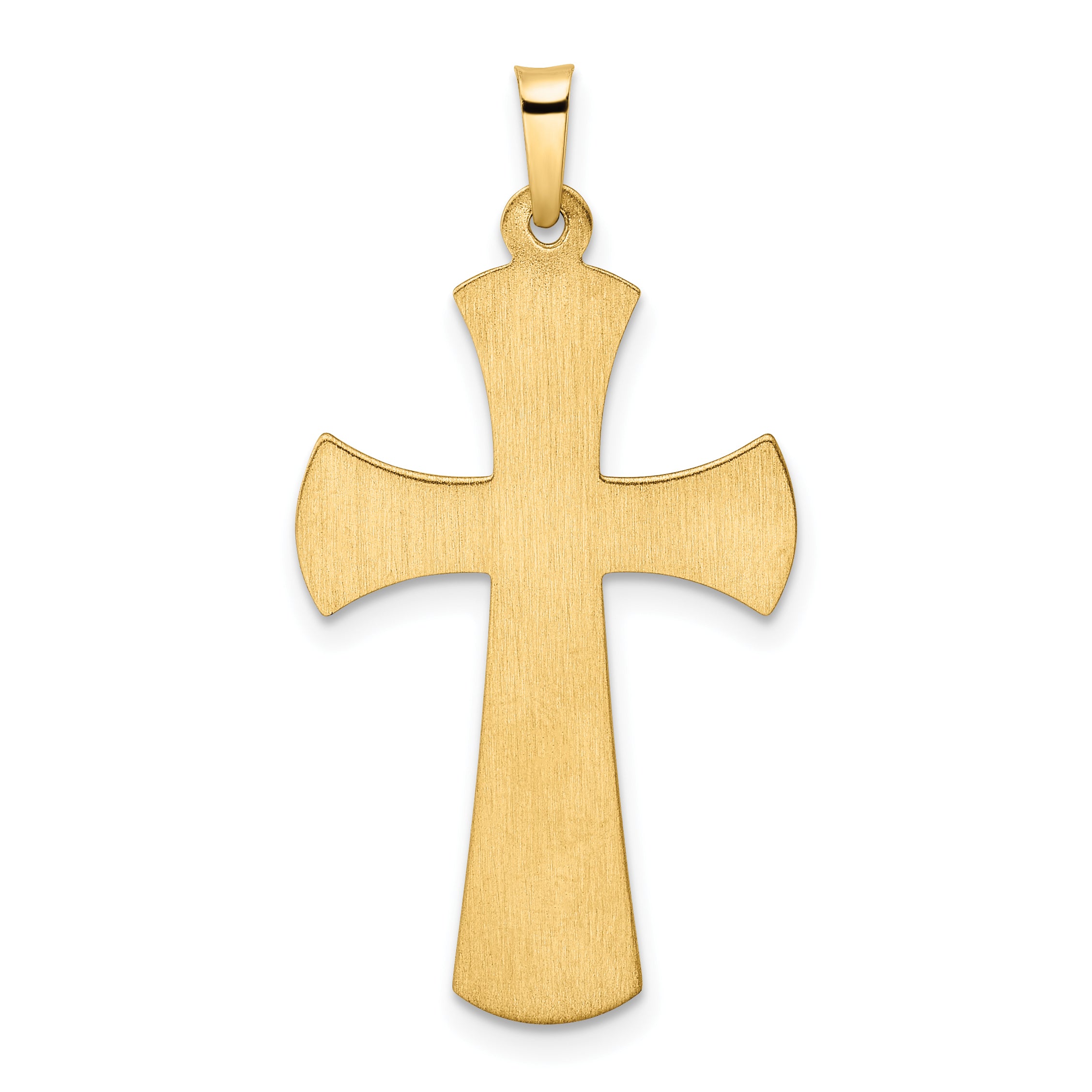 14k Two-tone and White Rhodium Hollow INRI Crucifix Pendant