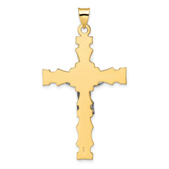 14k Two-tone Solid INRI Crucifix Pendant