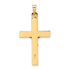 14k Two-tone Polished Solid INRI Crucifix Pendant