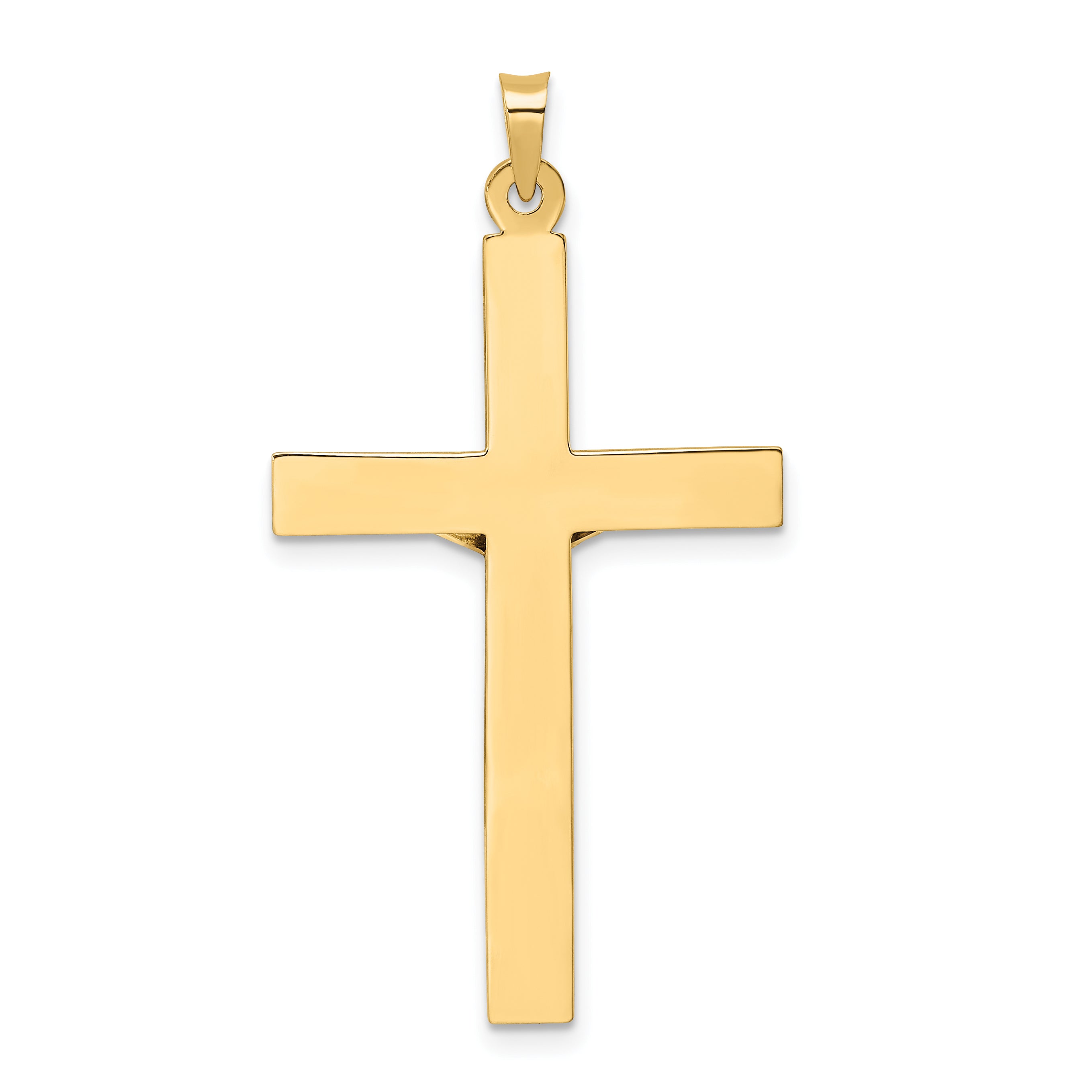 14k Two-tone Polished Solid INRI Crucifix Pendant