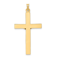 14k Two-tone Polished Solid INRI Crucifix Pendant