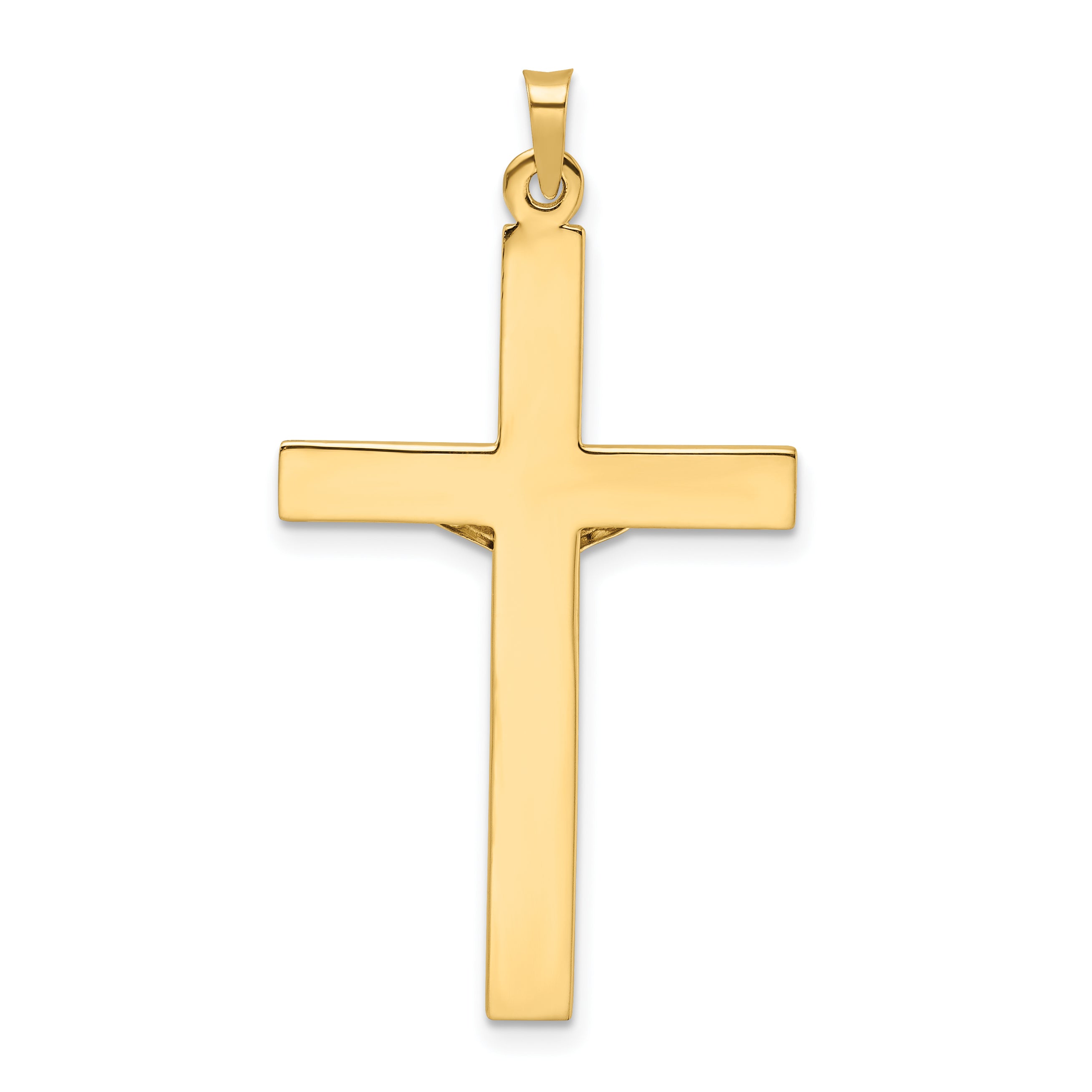 14k Two-tone Solid INRI Crucifix Pendant