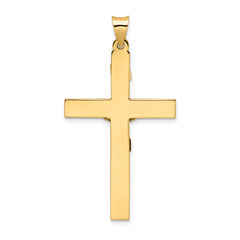 14k Two-tone Polished Solid INRI Crucifix Pendant