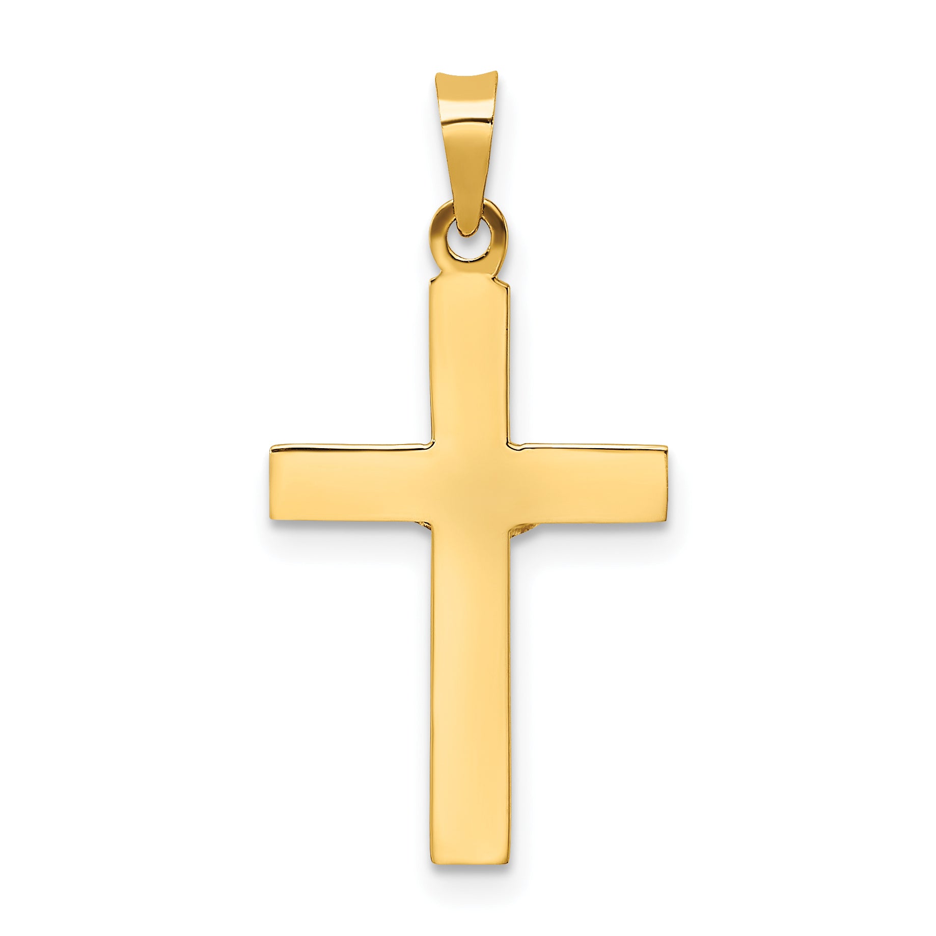 14k Two-tone Polished Solid INRI Crucifix Pendant