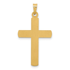 14k Polished and Textured Hollow Latin Cross Pendant