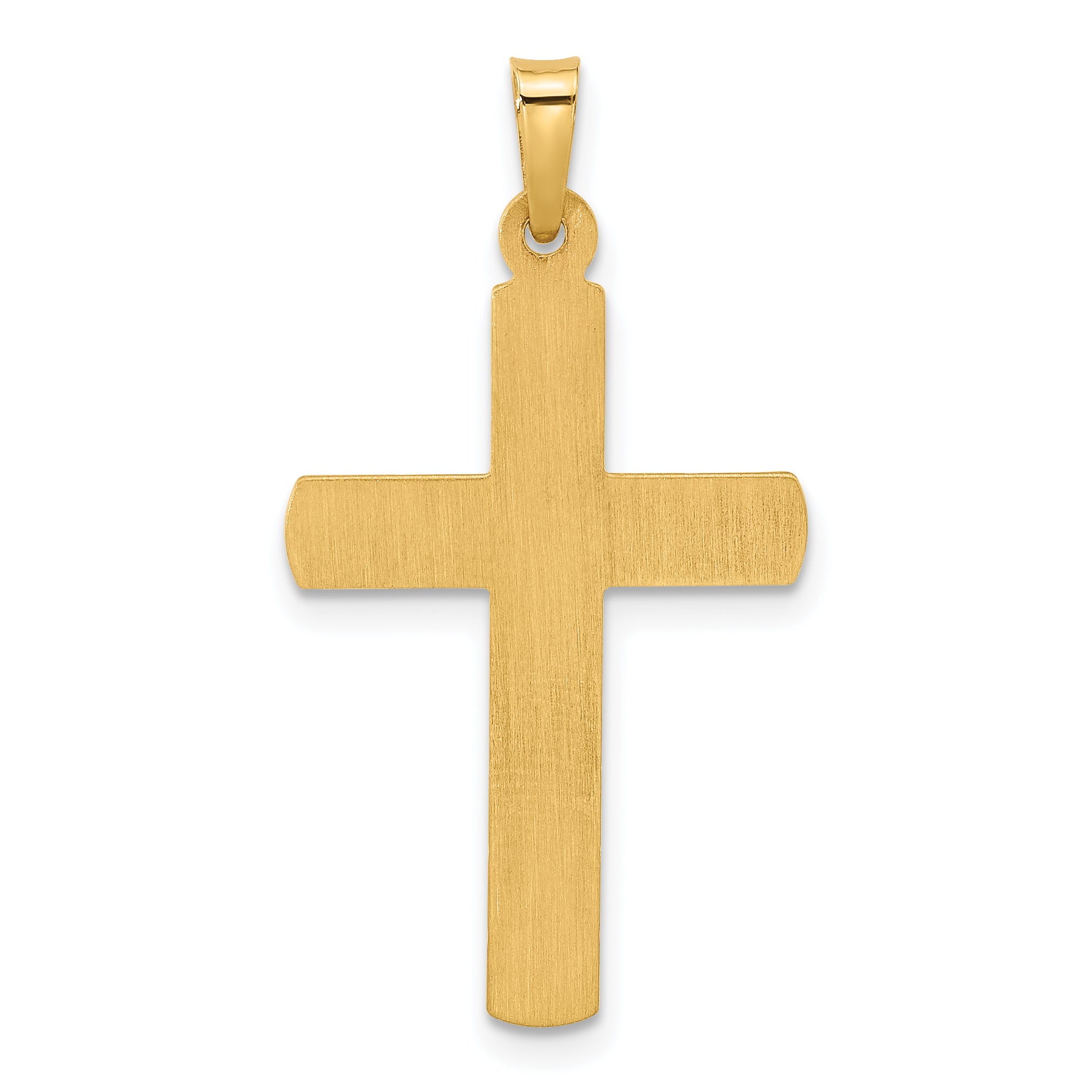 14k Two-Tone Hollow Crucifix Pendent