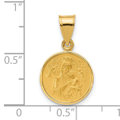 14k Polished and Satin Solid Our Lady of Perpetual Help Medal