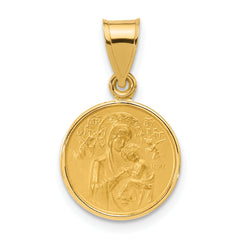 14k Polished and Satin Solid Our Lady of Perpetual Help Medal