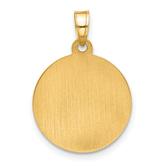 14K Hollow Miraculous Mary Plain Back Medal