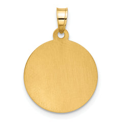 14K and White Rhodium Hollow Miraculous Mary Plain Back Medal