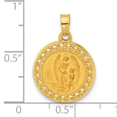 14K Hollow Our Guardian Angel Medal