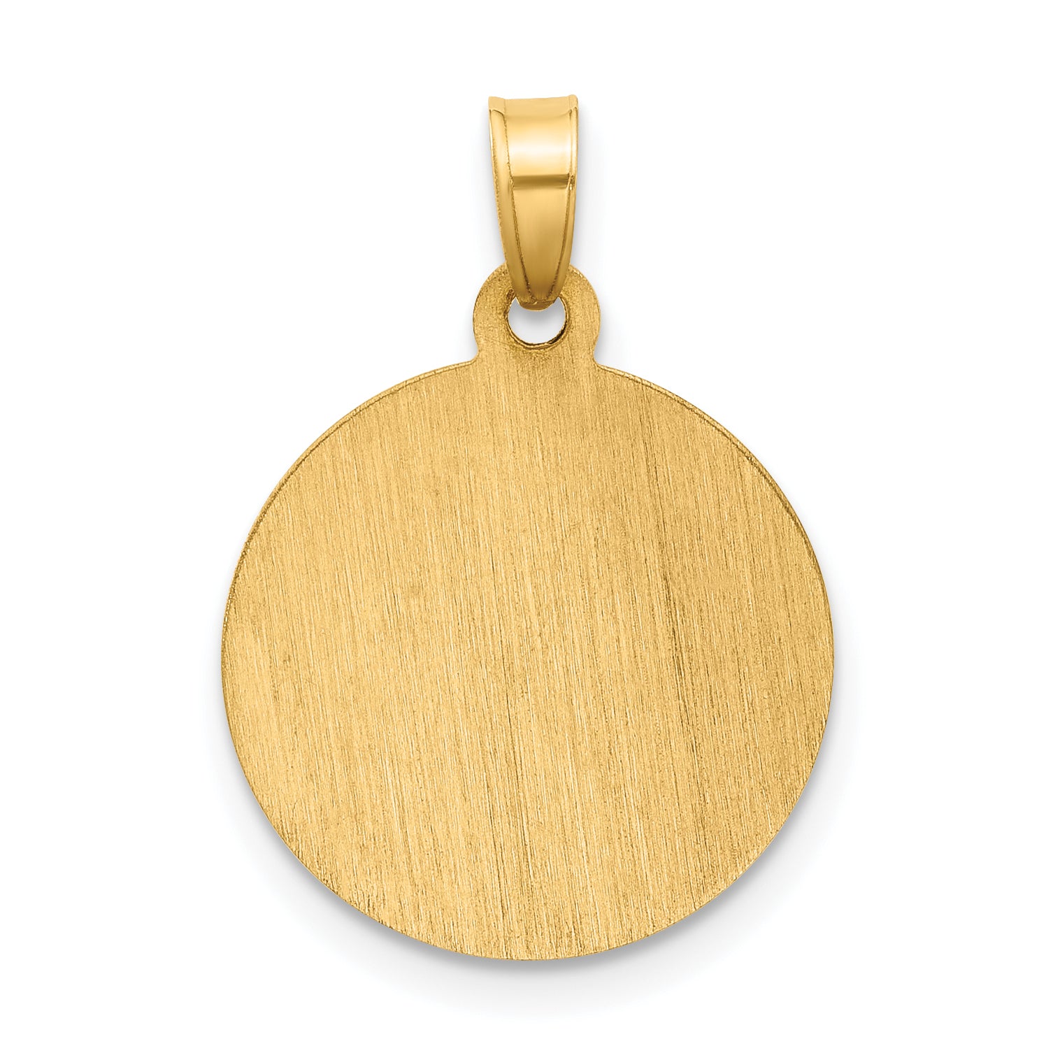 14k Satin and Polished St Anthony Medal Circle Pendant