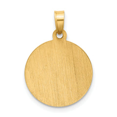 14k Satin and Polished St Anthony Medal Circle Pendant