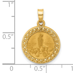 14k Satin and Polished St Anthony Medal Circle Pendant