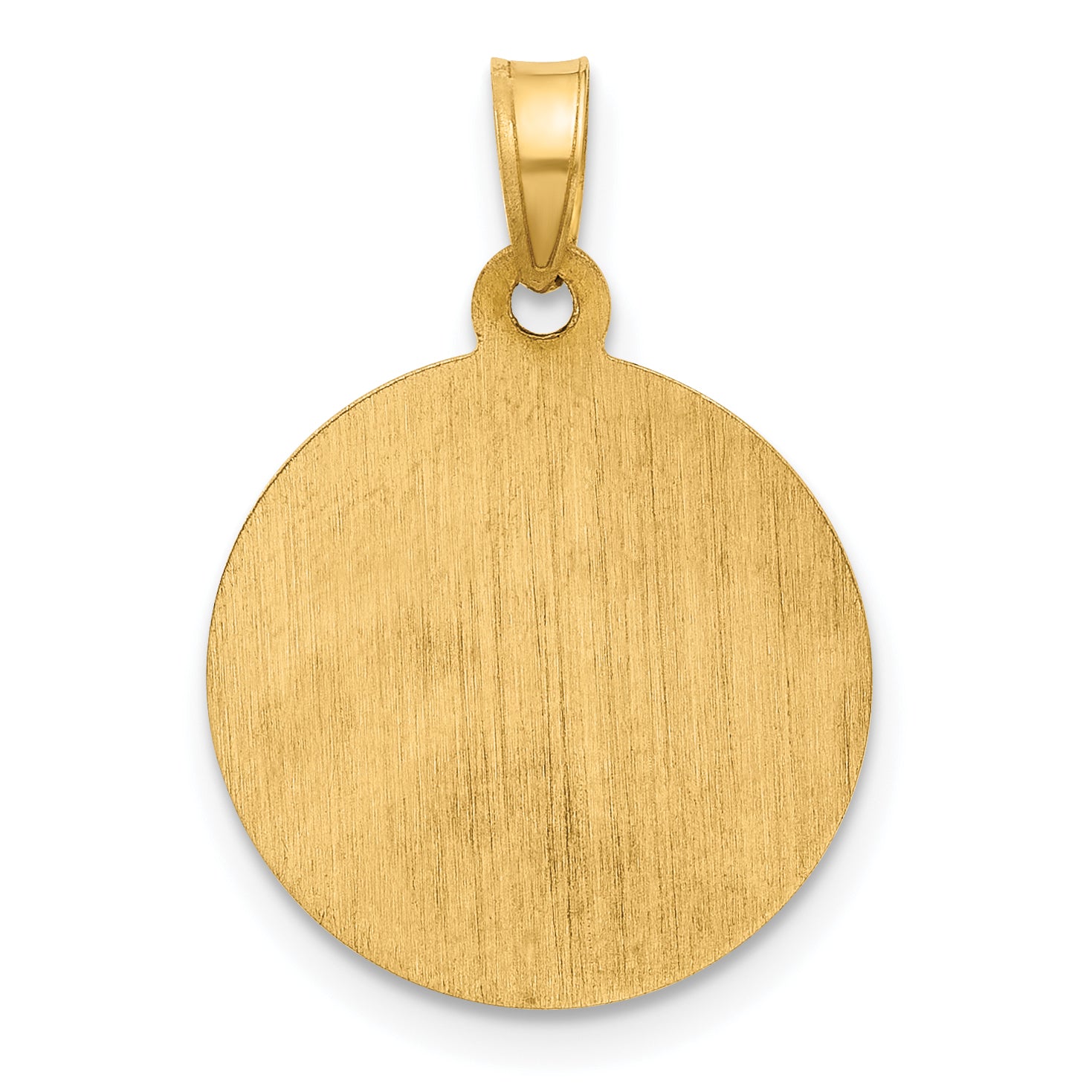 14k with Rhodium Satin and Polished St Anthony Medal Circle Pendant