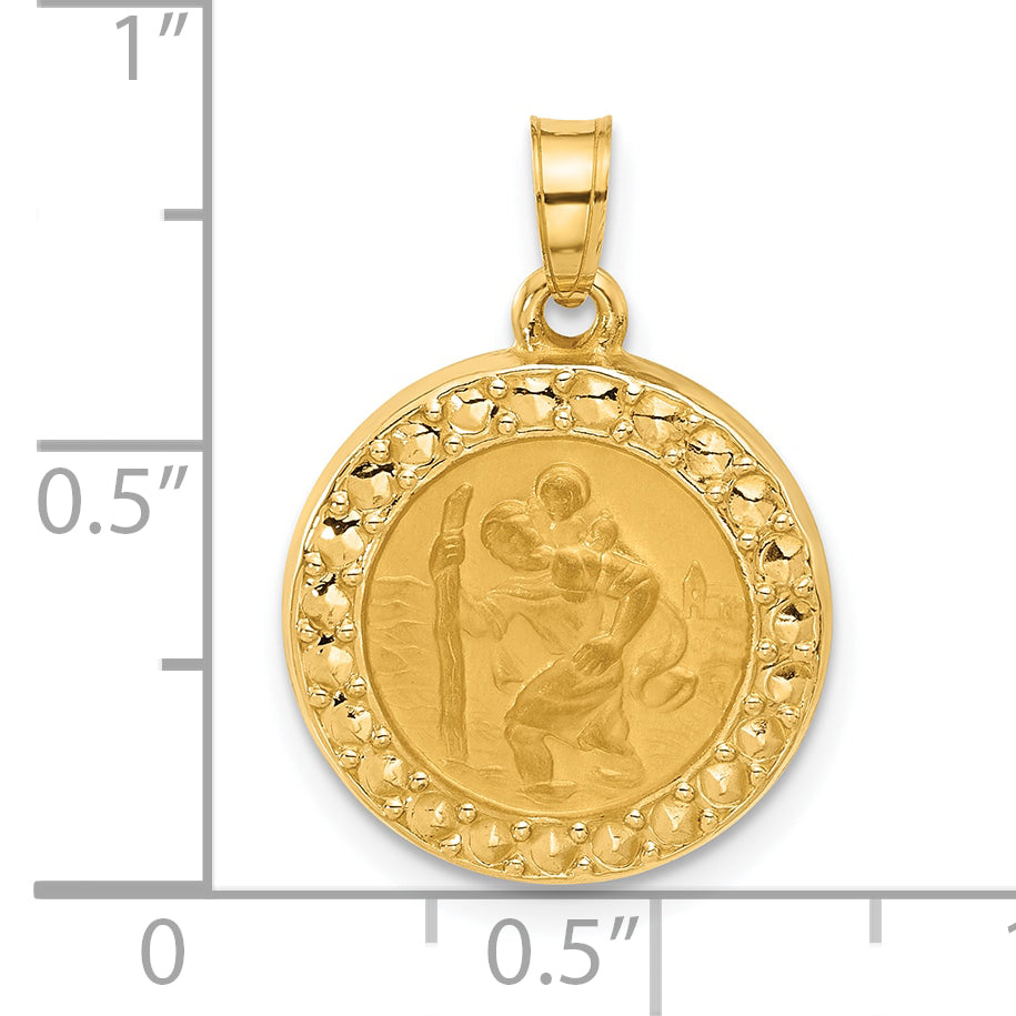 14K Hollow St. Christopher Medal